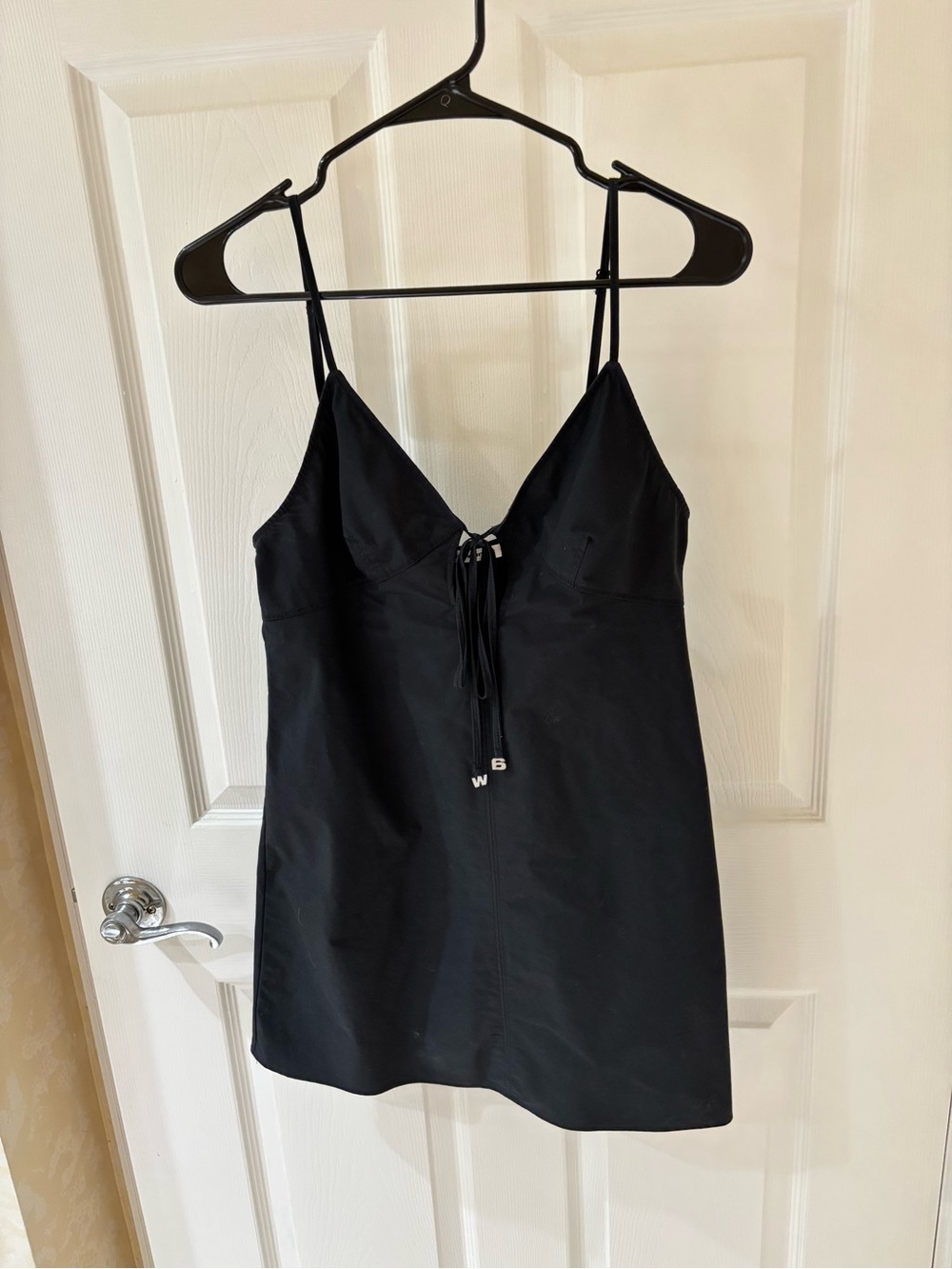 Alexander Wang Black Tie-Front Slip Dress